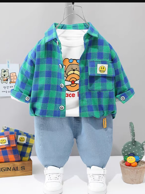 1-5 Yaş Çocuk Takım-3 Parçalı-Sweet Pantolon Gömlek