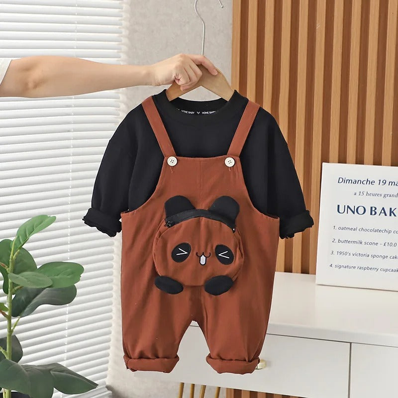 Unisex  Sevimli Panda Tulum 9 Ay-4 Yaş Kahverengi ve Bej Renkler