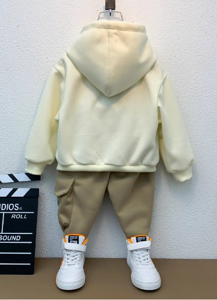 Bej Renk Kapşonlu Sweet ve Pantolon Takım 2-8 Yaş