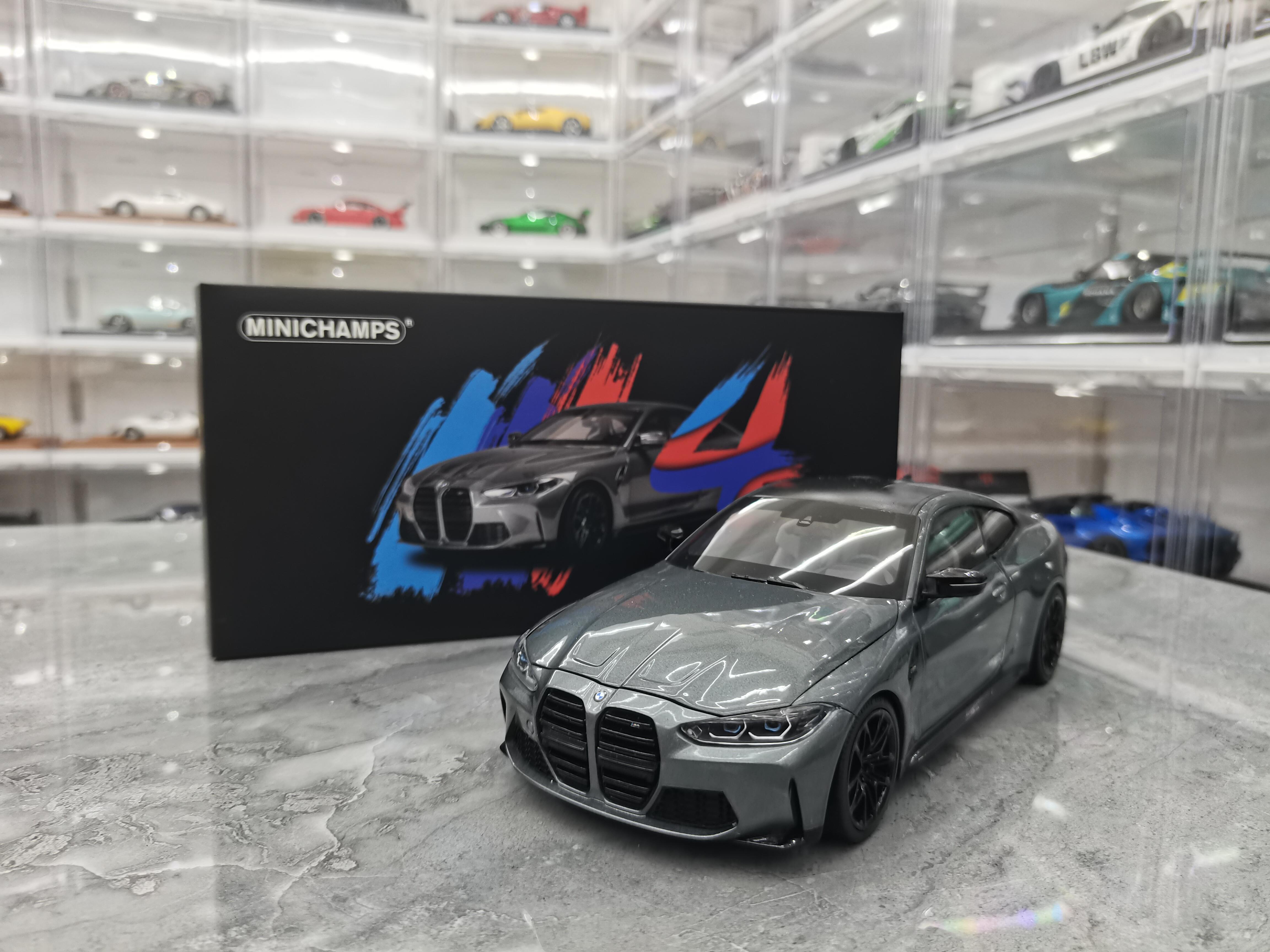 1/18 ölçekli BMW M4 Model-Gri Alaşım Renk Metalik