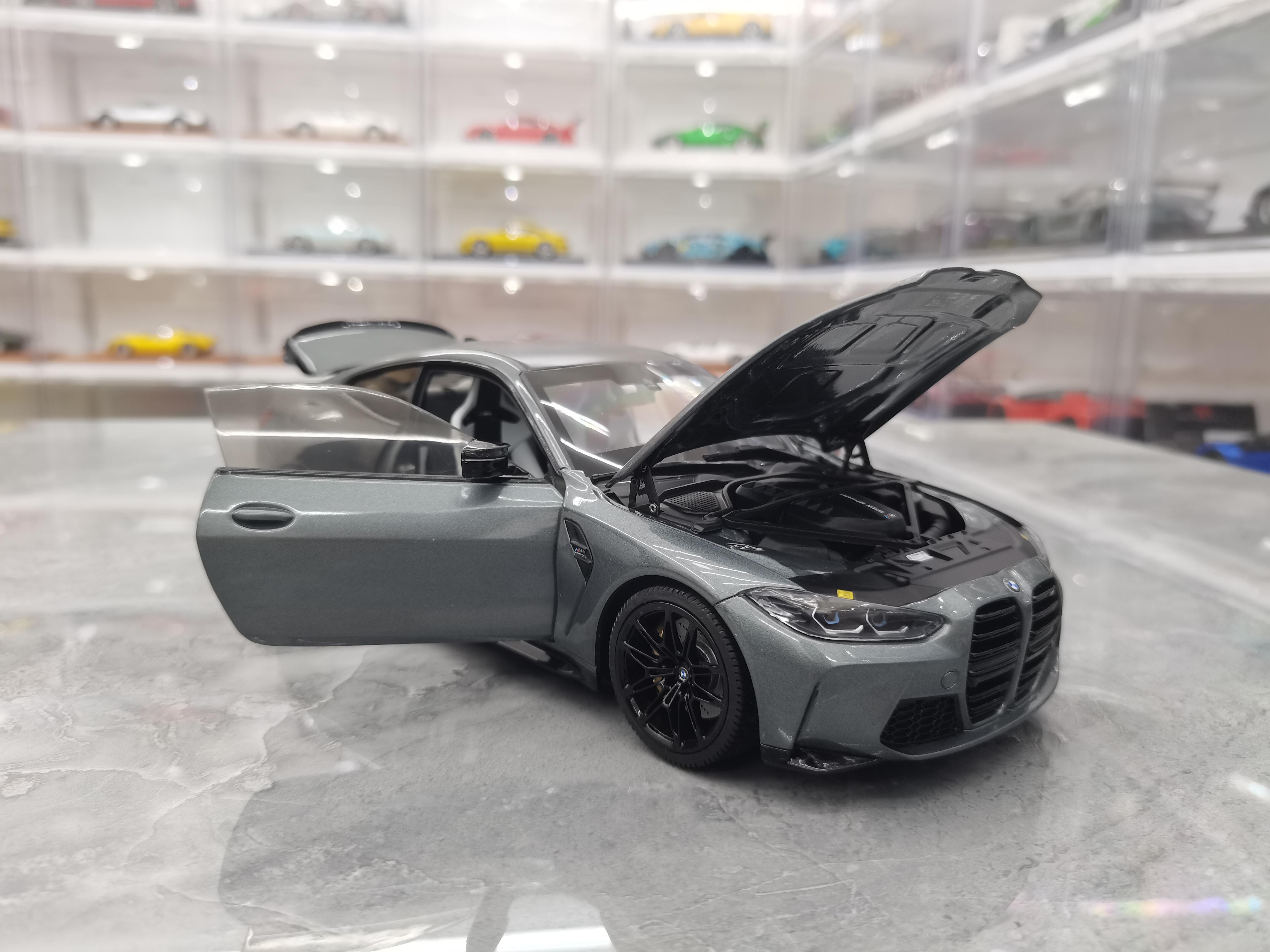 1/18 ölçekli BMW M4 Model-Gri Alaşım Renk Metalik
