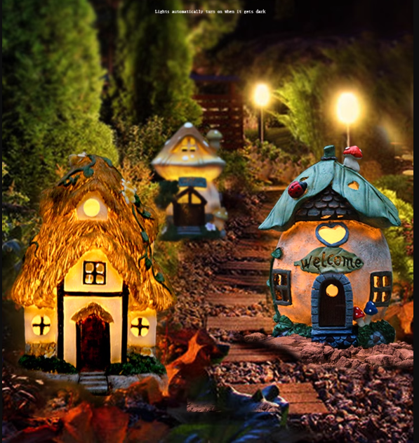 Güneş Enerjisiyle Çalışan Işıklı Ev-Bahçe Dekor Süsü