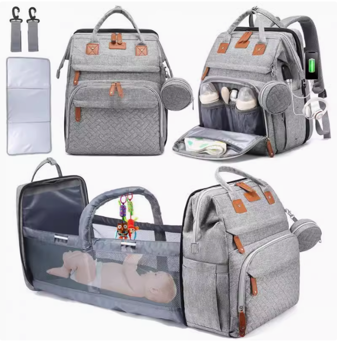 Çok Fonksiyonlu Açılıp Katlanabilen Su Geçirmez Anne-Bebek-Çocuk Çantası