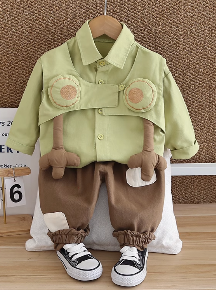 Yeşil-Kahverengi Erkek Çocuk Takım 1-5 Yaş