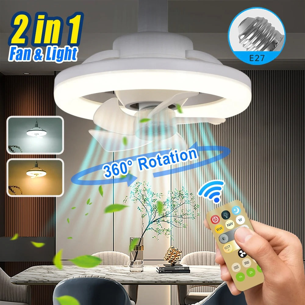 Uzaktan Kumandalı 360 ° Salıncak Kafa Tavan Fanı-Ayarlanabilir Led Işıklar