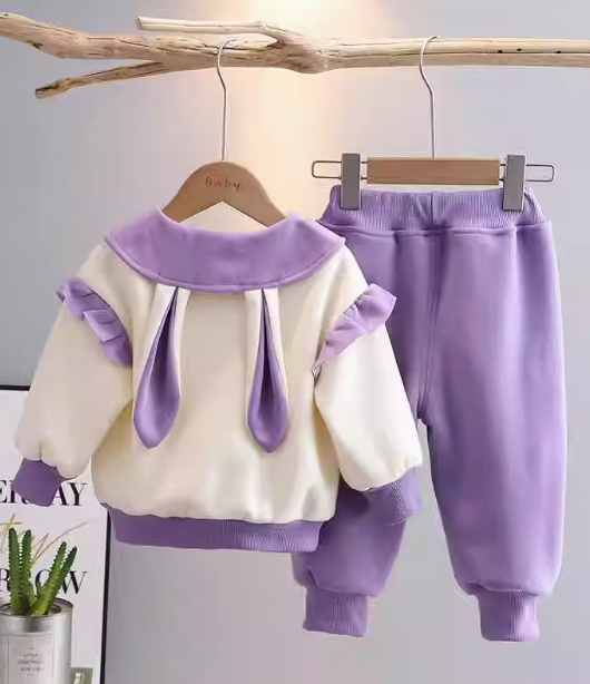 1-5 Yaş Kız Çocuk Alt Üst Takım Mor Renk