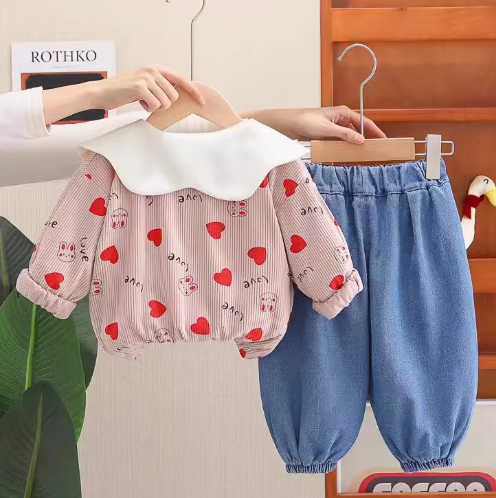 1-5 Yaş Kız Çocuk Takım 3 Parçalı Set