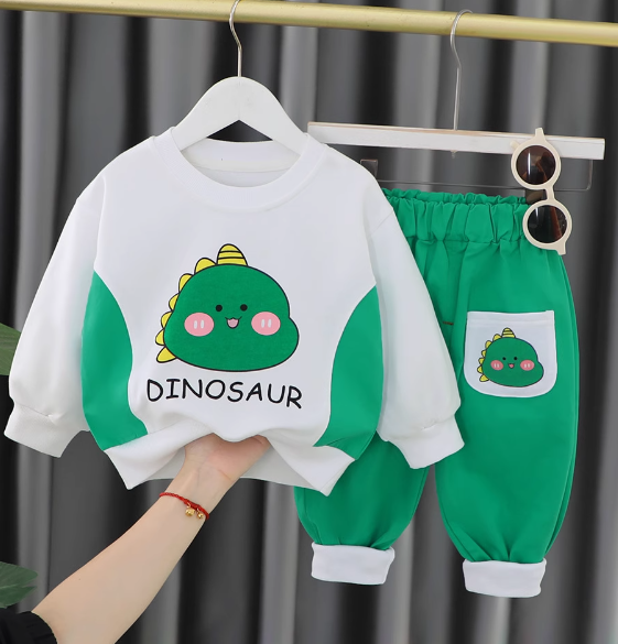 Cocumix Çocuk 2'li Takım 3-4 Yaş Dinozor Figürlü Yeşil Outlet