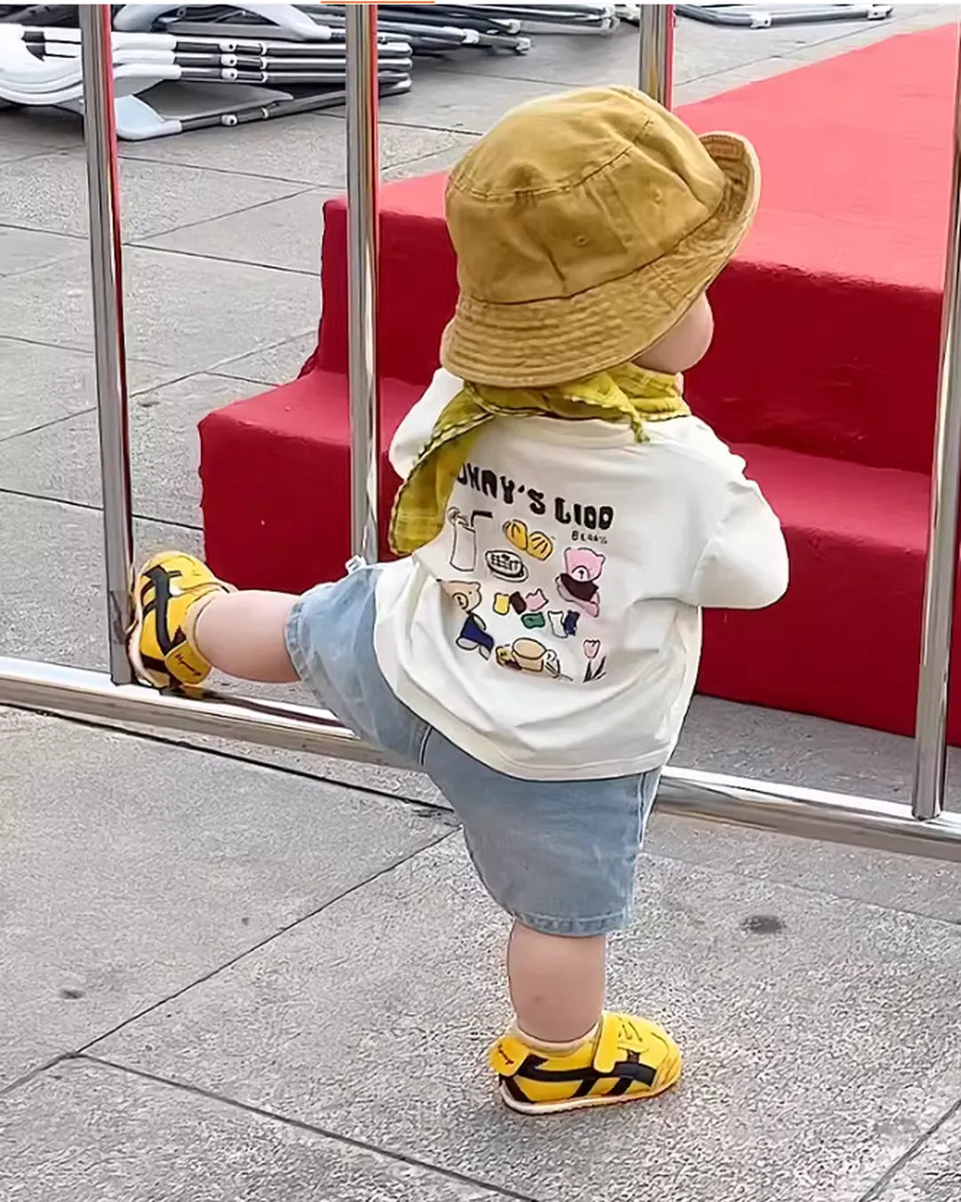 Sarılı Şapkalı Şortlu Yazlık Kombin – 1-3 Yaş