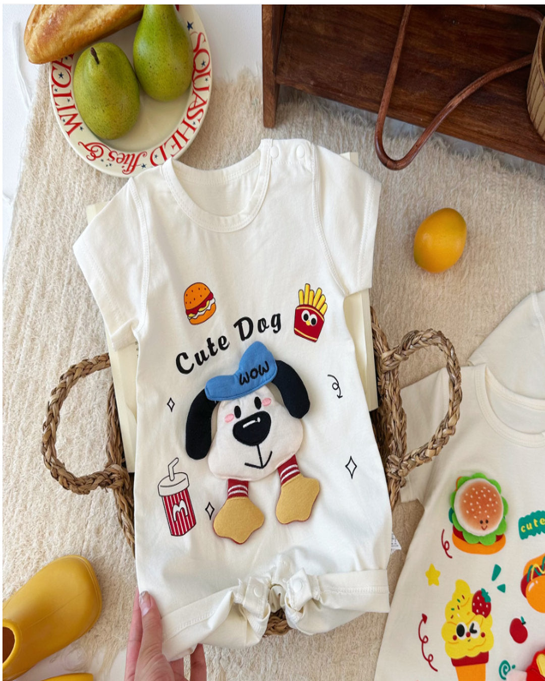 Köpek Figürlü "Cute Dog" Bebek Tulum – 0-2 Yaş Unisex