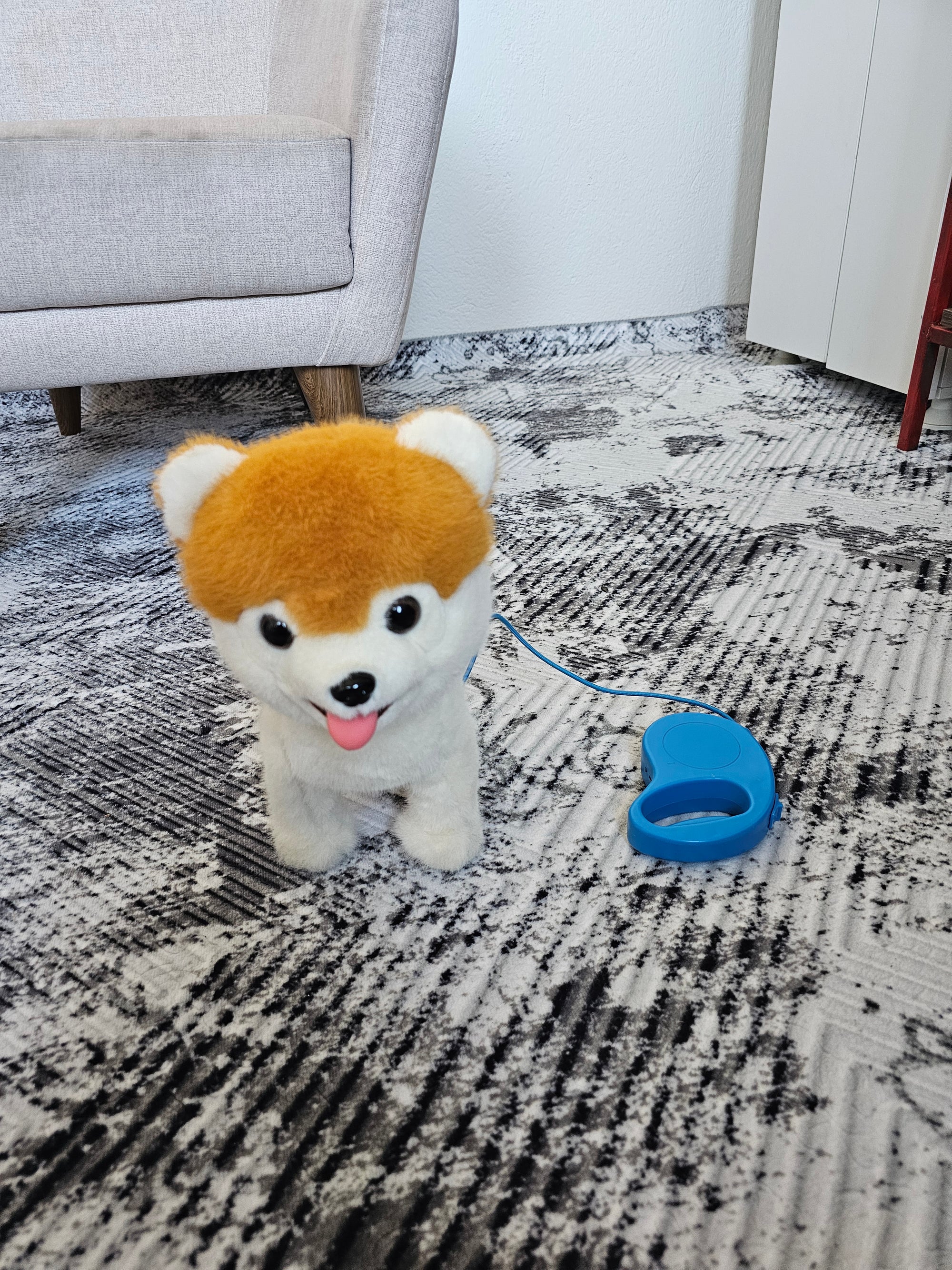 Müzikli Yürüyen Havlaya Kuyruk Ve Başını Sallayan Ses Kaydını Tekrarlayan Peluş Köpek