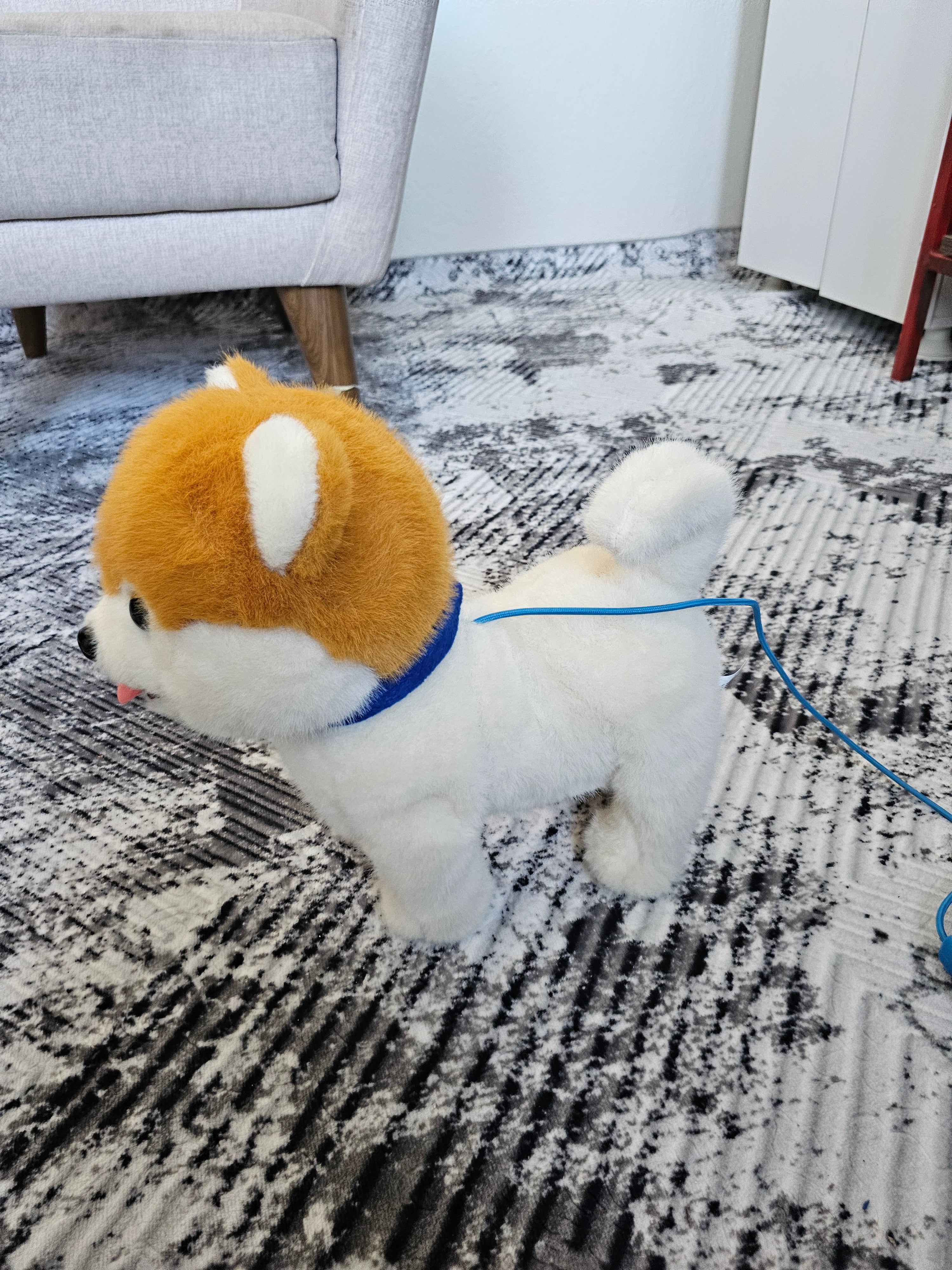 Müzikli Yürüyen Havlaya Kuyruk Ve Başını Sallayan Ses Kaydını Tekrarlayan Peluş Köpek