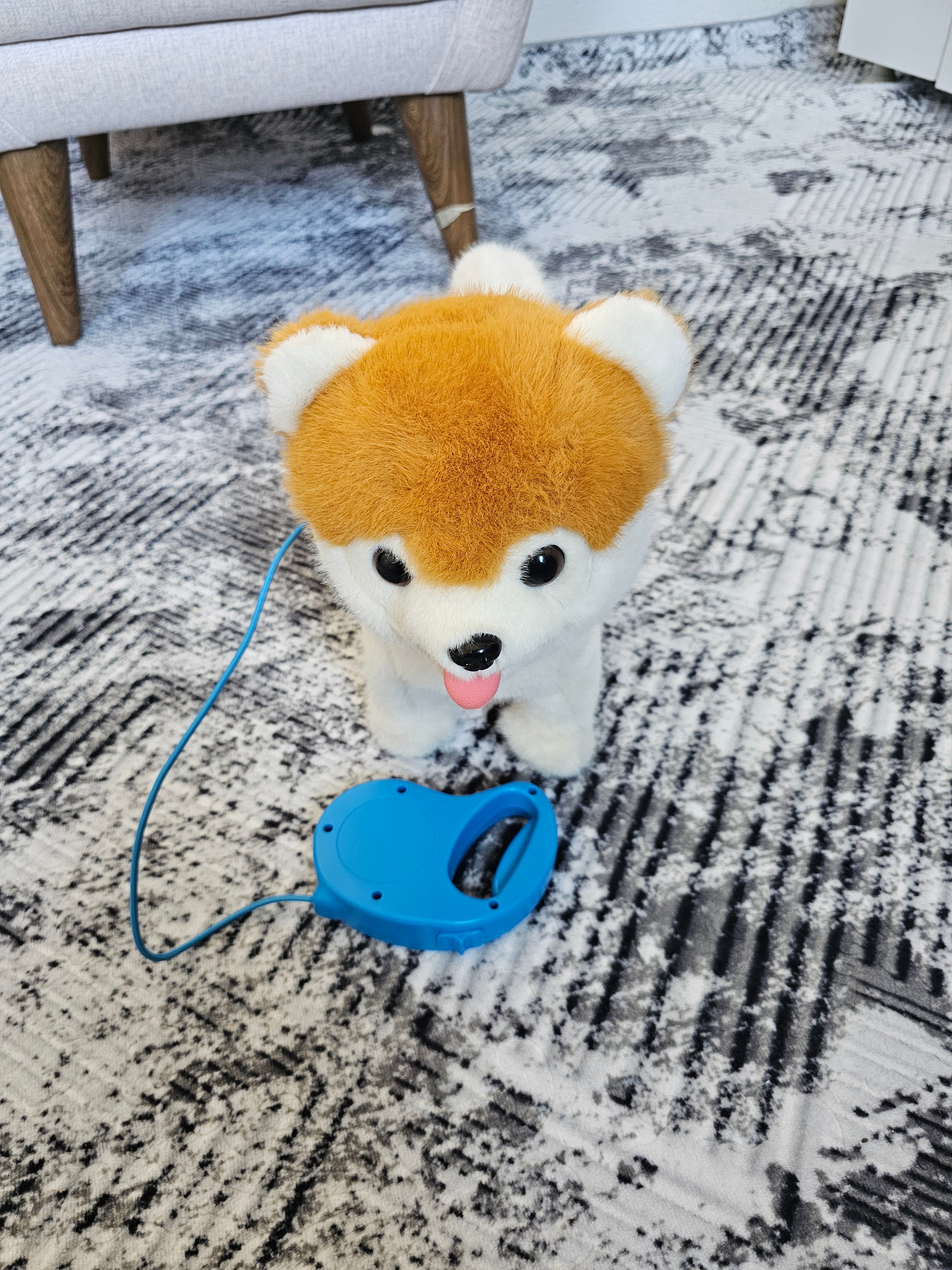 Müzikli Yürüyen Havlaya Kuyruk Ve Başını Sallayan Ses Kaydını Tekrarlayan Peluş Köpek