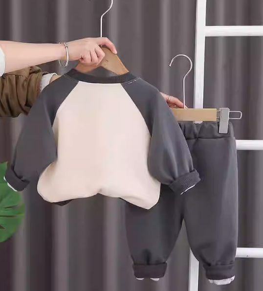 3D Baskılı Erkek Çocuk Takım Gri Renk 1-5 Yaş