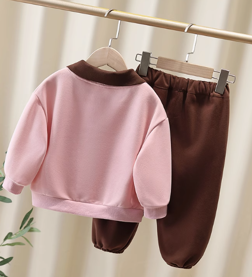 3D baskılı Pembe Renk Kız Çocuk Takım 2-7 Yaş