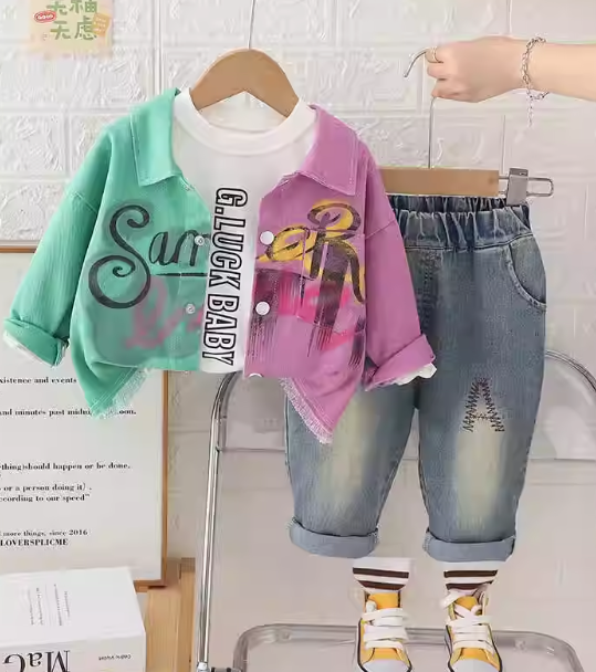 3 Parçalı Unisex Çocuk Takım 1-5 Yaş