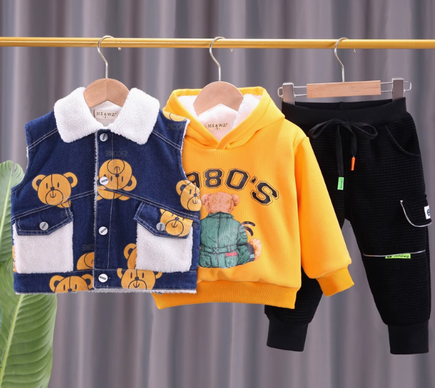 3 Parçalı Yelekli Çocuk Takım 1-5 Yaş