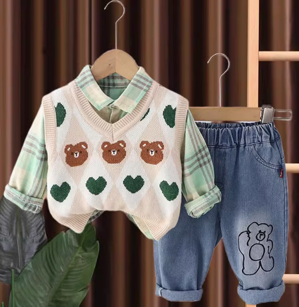 3 Parçalı Çocuk Takım-Sweet Hırka Pantolon 1-6 Yaş