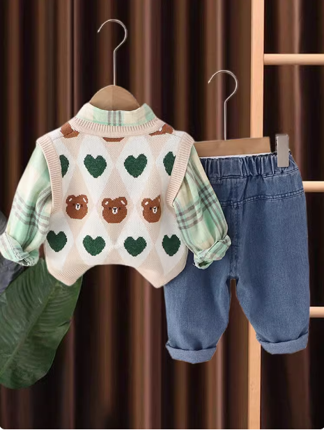 3 Parçalı Çocuk Takım-Sweet Hırka Pantolon 1-6 Yaş