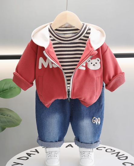 3 parçalı Çocuk Sweet Kapşonlu 1-5 Yaş