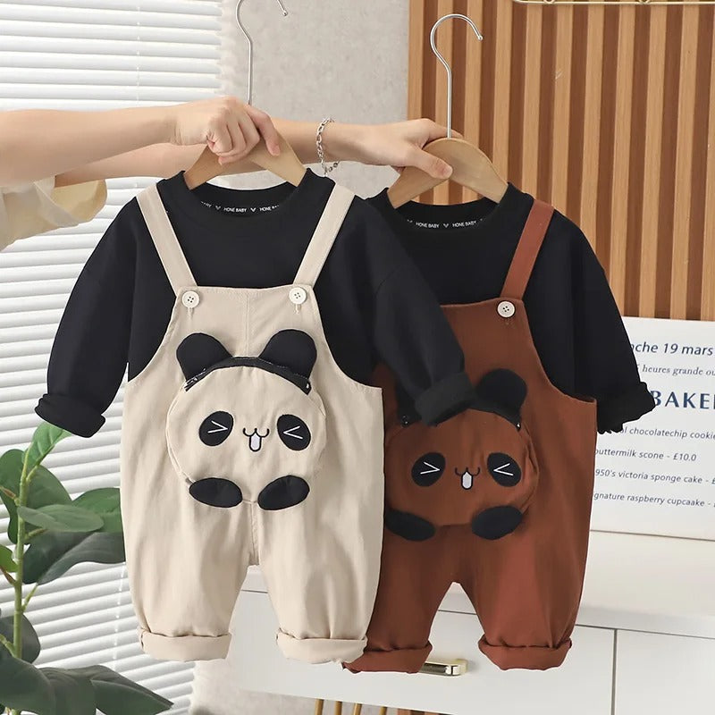 Unisex  Sevimli Panda Tulum 9 Ay-4 Yaş Kahverengi ve Bej Renkler