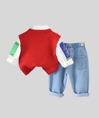 Üç Parça Çocuk Takım Sweet-Kot Pantolon-Gömlek 1-6 Yaş