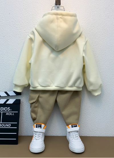 Bej Renk Kapşonlu Sweet ve Pantolon Takım 2-8 Yaş