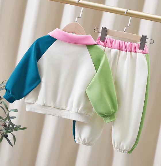 Çok Renkli Uzun Kollu Kız Çocuk Takım 2-7 Yaş