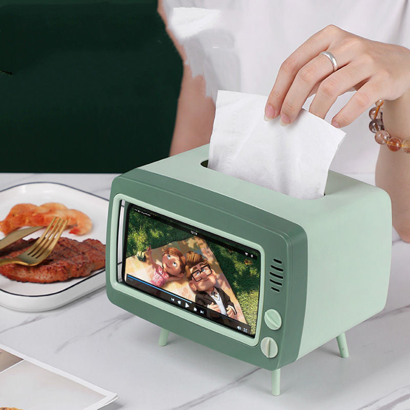 Çok Fonksiyonlu Masaüstü Peçetelikli Telefon Tutucu