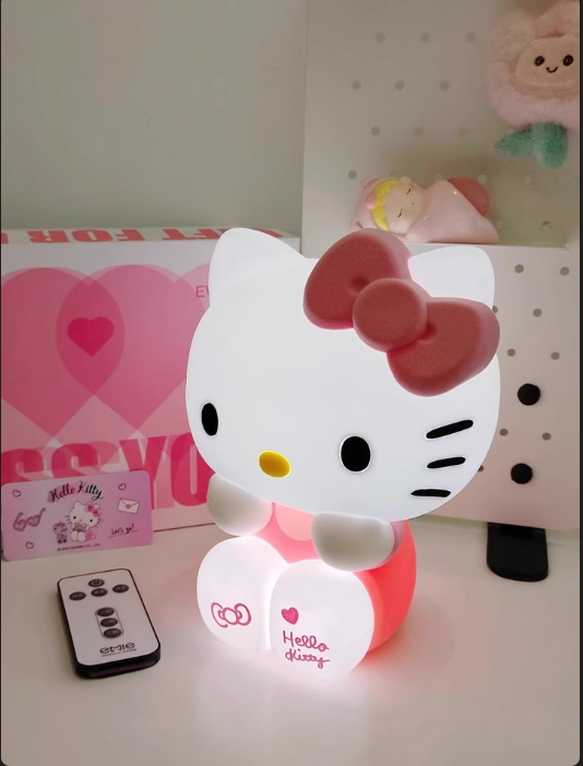 Şarjlı Hello Kitty Uzaktan Kumandalı Gece Lambası