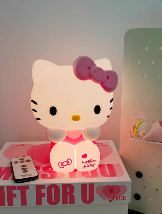 Şarjlı Hello Kitty Uzaktan Kumandalı Gece Lambası