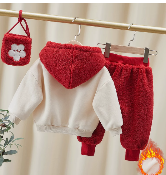 Kırmızı Renk Çantalı Kız Çocuk Takım 1-6 Yaş