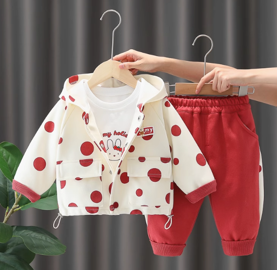 Kırmızılı Kız Çocuk Takım 1-5 Yaş