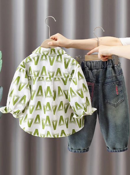 Kot Pantolon ve Uzun Kollu Gömlek İki Parçalı Set 2-8 Yaş