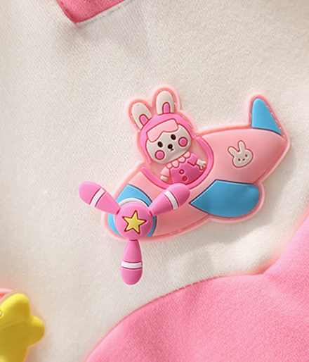 Lacos Yaka 3D Baskılı Pembeli Kız Çocuk Takım 2-7 Yaş