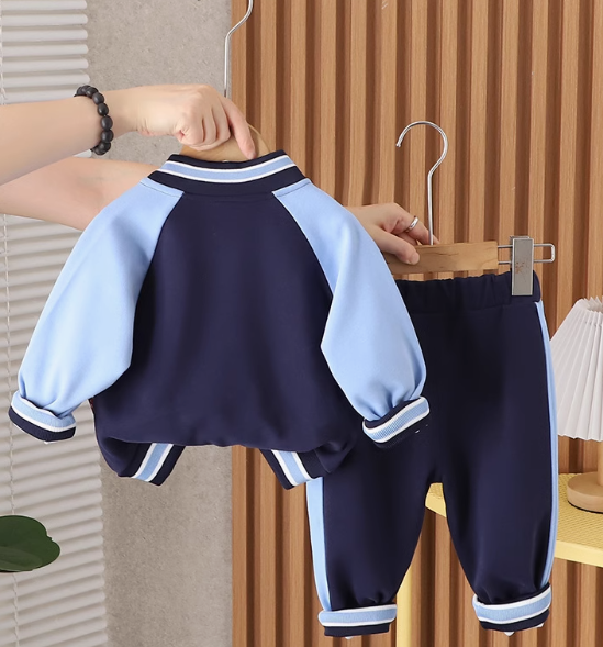 Mavi Renk Üç Parçalı Çocuk Takım 1-5 Yaş