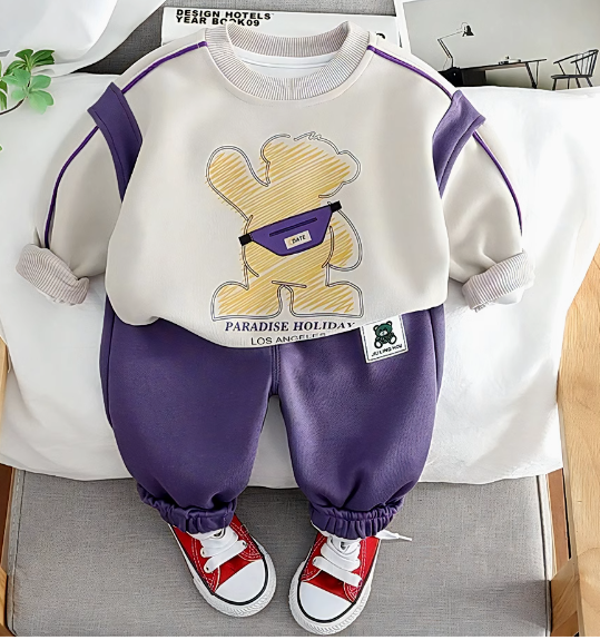 Mor-Bej 1-5 Yaş Çocuk Takım