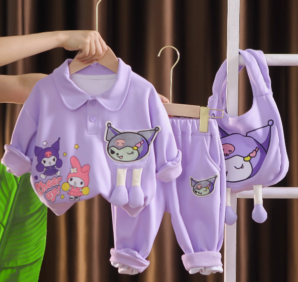 Mor Renk Çantalı Kız Çocuk Takım 1-6 Yaş