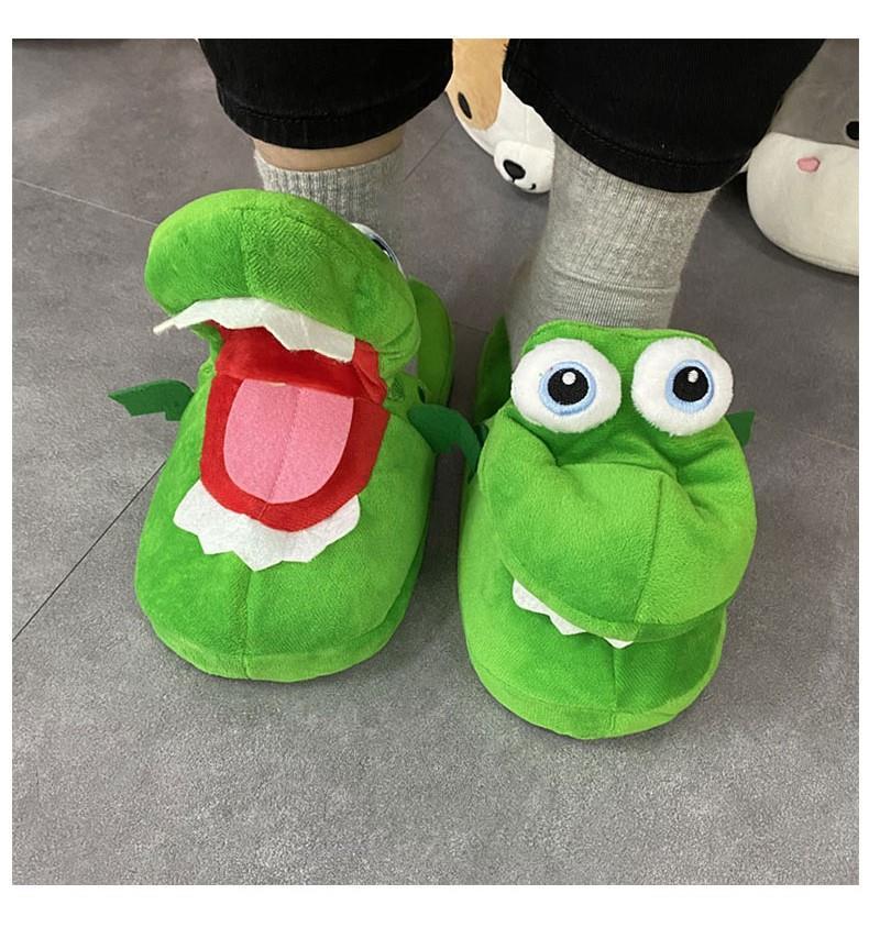 Komik Yaz Kış Sıcak Terlik Timsah Şekli Ev Kapalı Terlikleri