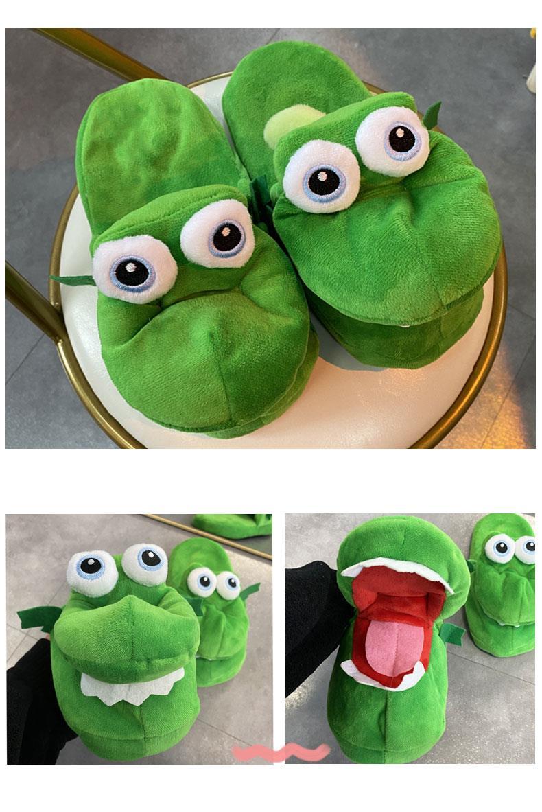 Komik Yaz Kış Sıcak Terlik Timsah Şekli Ev Kapalı Terlikleri