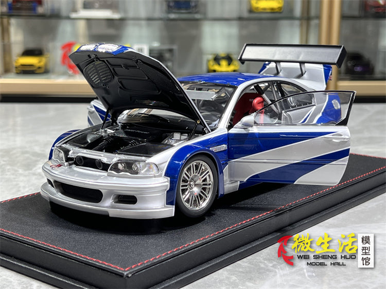 Bmw M3 1/18 Ölçek Buz Mavi Gri Renk Need For Speed Versiyon