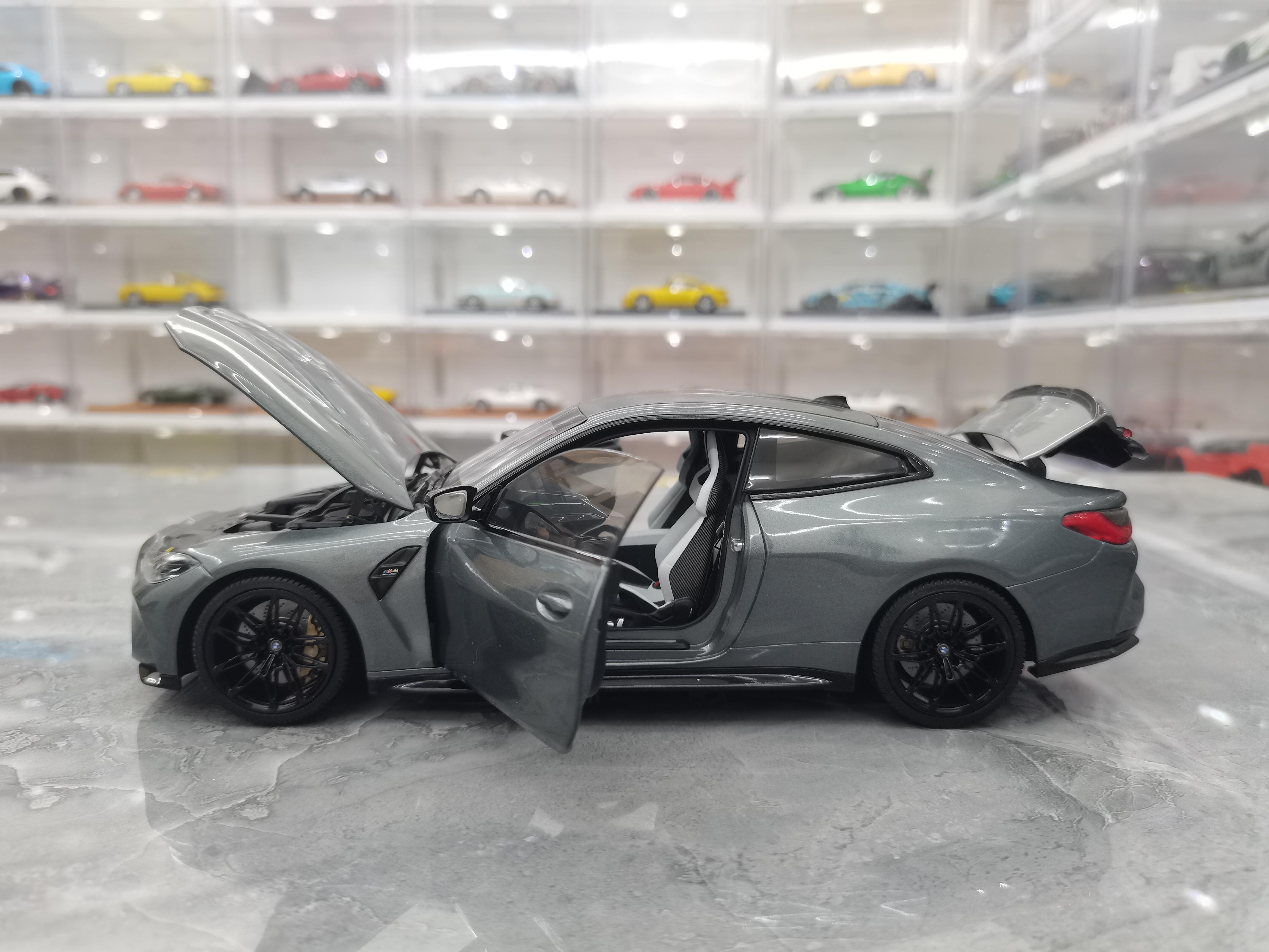 1/18 ölçekli BMW M4 Model-Gri Alaşım Renk Metalik