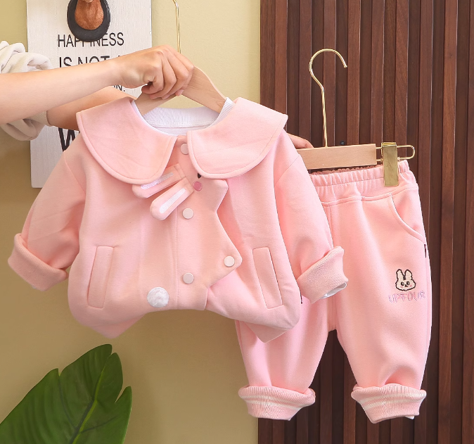 Pembe Renk 1-6 Yaş Kız Çocuk Takım 3 Parça