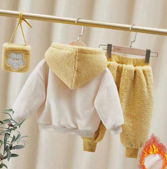 1-6 Yaş Çantalı Sarı-Beyaz Kız Çocuk Takım