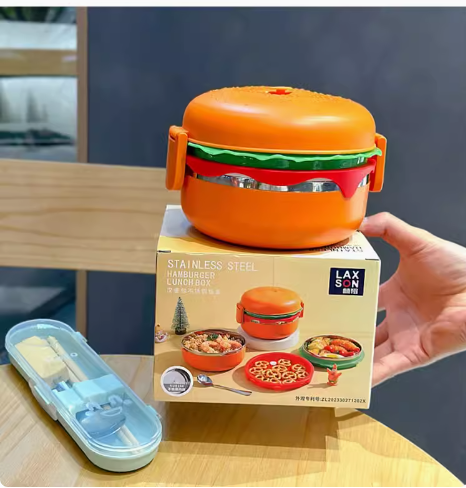 Hamburger Şeklinde Yemek Saklama Kabı