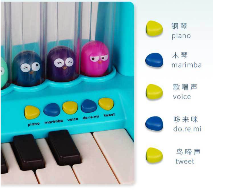 Sesli Işıklı Renkli Baloncuklu Oyuncak Piyano