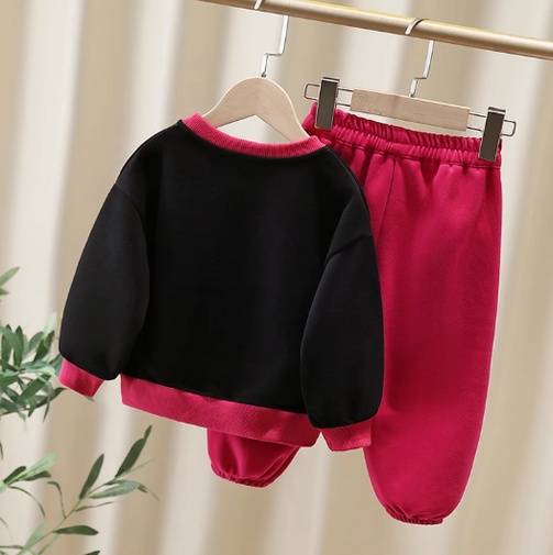 Siyah Kırmızı 2-7 Yaş Kız Çocuk Takım