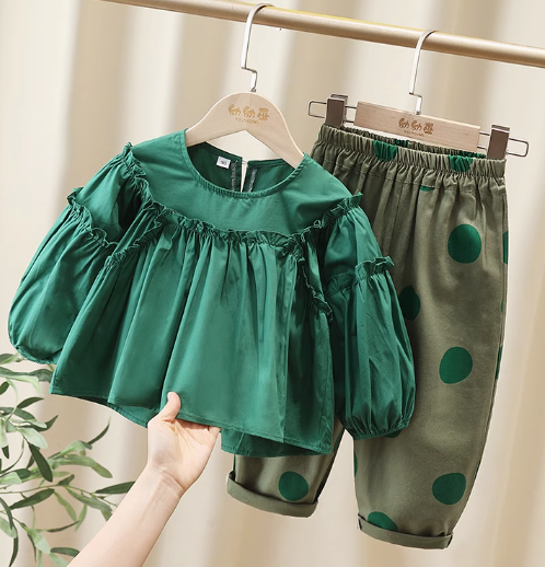 Yeşil Renk Kız Çocuk Takım 2-7 Yaş