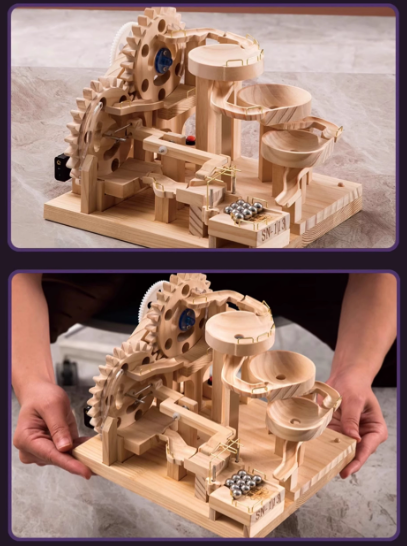 Motorlu Ahşap Bilye Kaydırağı