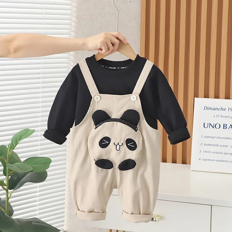 Unisex  Sevimli Panda Tulum 9 Ay-4 Yaş Kahverengi ve Bej Renkler